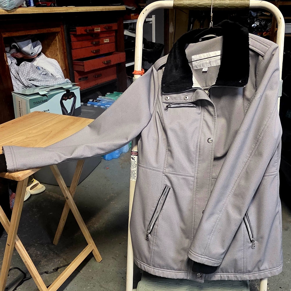 Men's Gray Jacket with Black Collar
